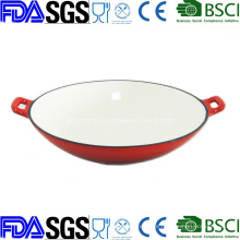 Customize OEM Enamel Cast Iron Wok 11.8′′ 14.5′′ BSCI, LFGB China Factory